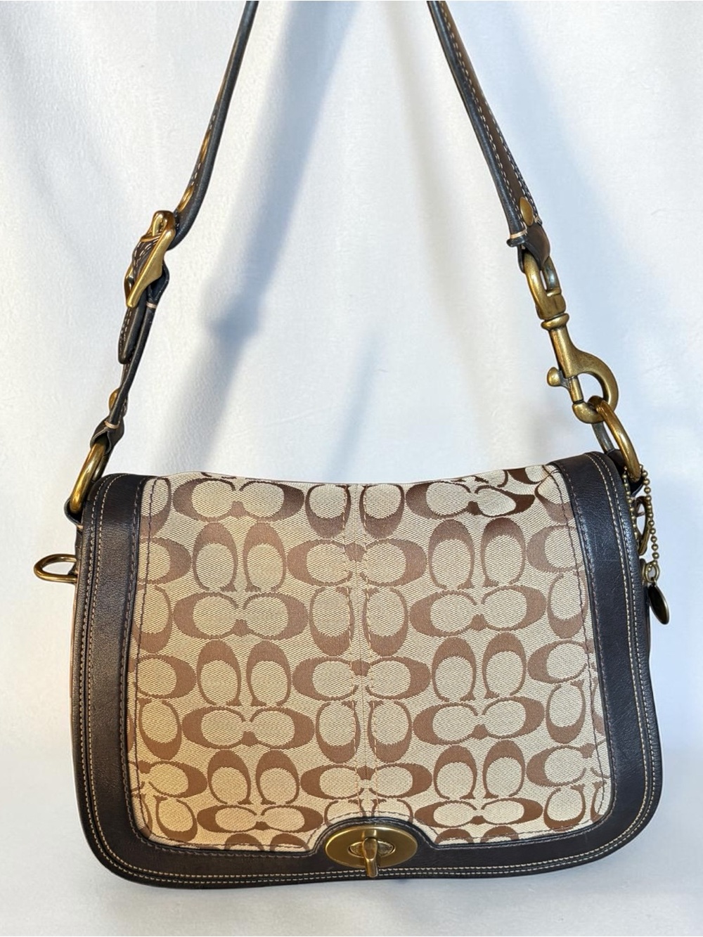 Coach Brown Signature Canvas Legacy Bag